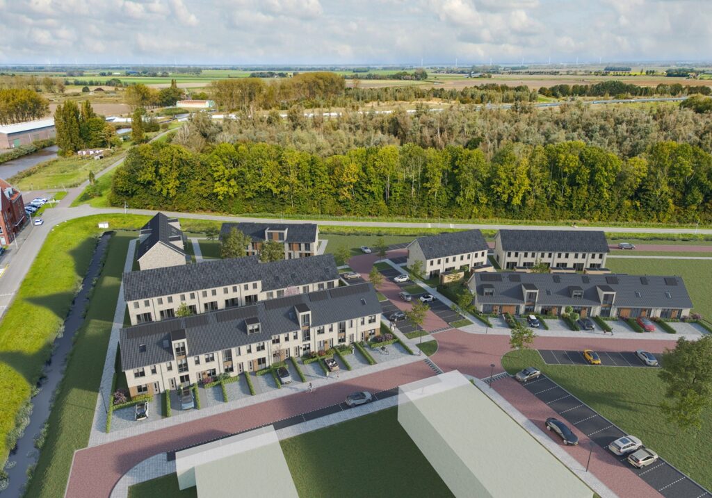 Bovenaanzicht van nieuwbouw in Steenbergen